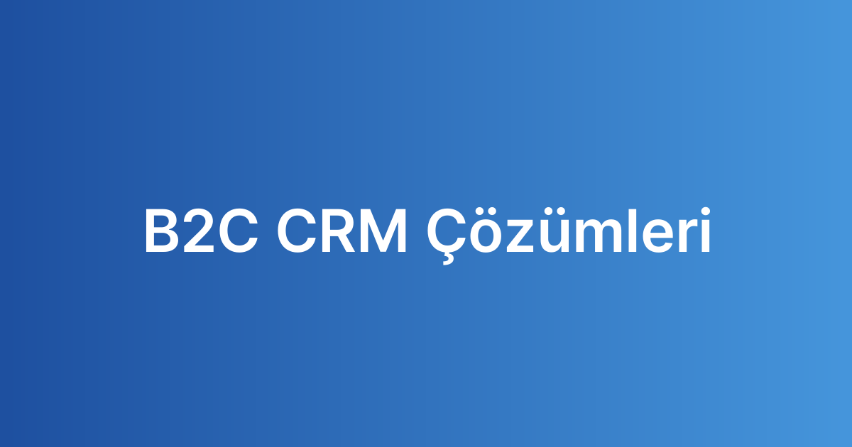 B2C CRM Çözümleri