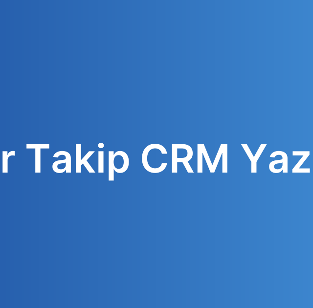 Gelir Takip CRM Yazılımı