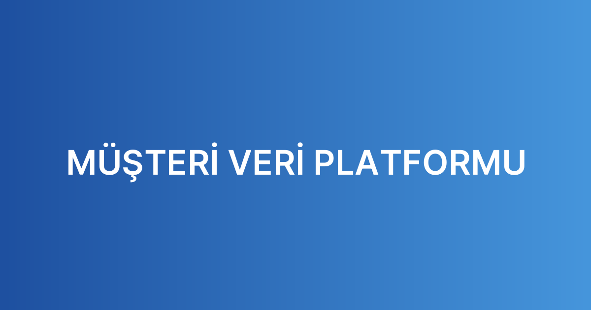 MÜŞTERİ VERİ PLATFORMU